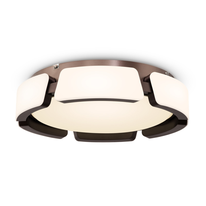 Потолочный LED светильник Freya Ethan FR6041CL-L92W, 100W LED, 3000-6000K, диаметр 47 см, коричневый