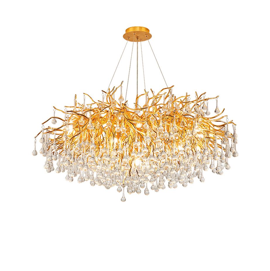Подвесная люстра Droplet Chandelier circle D80 80*80*55 см, 10*LED*40W, ImperiumLoft 40.2695, Золотистый