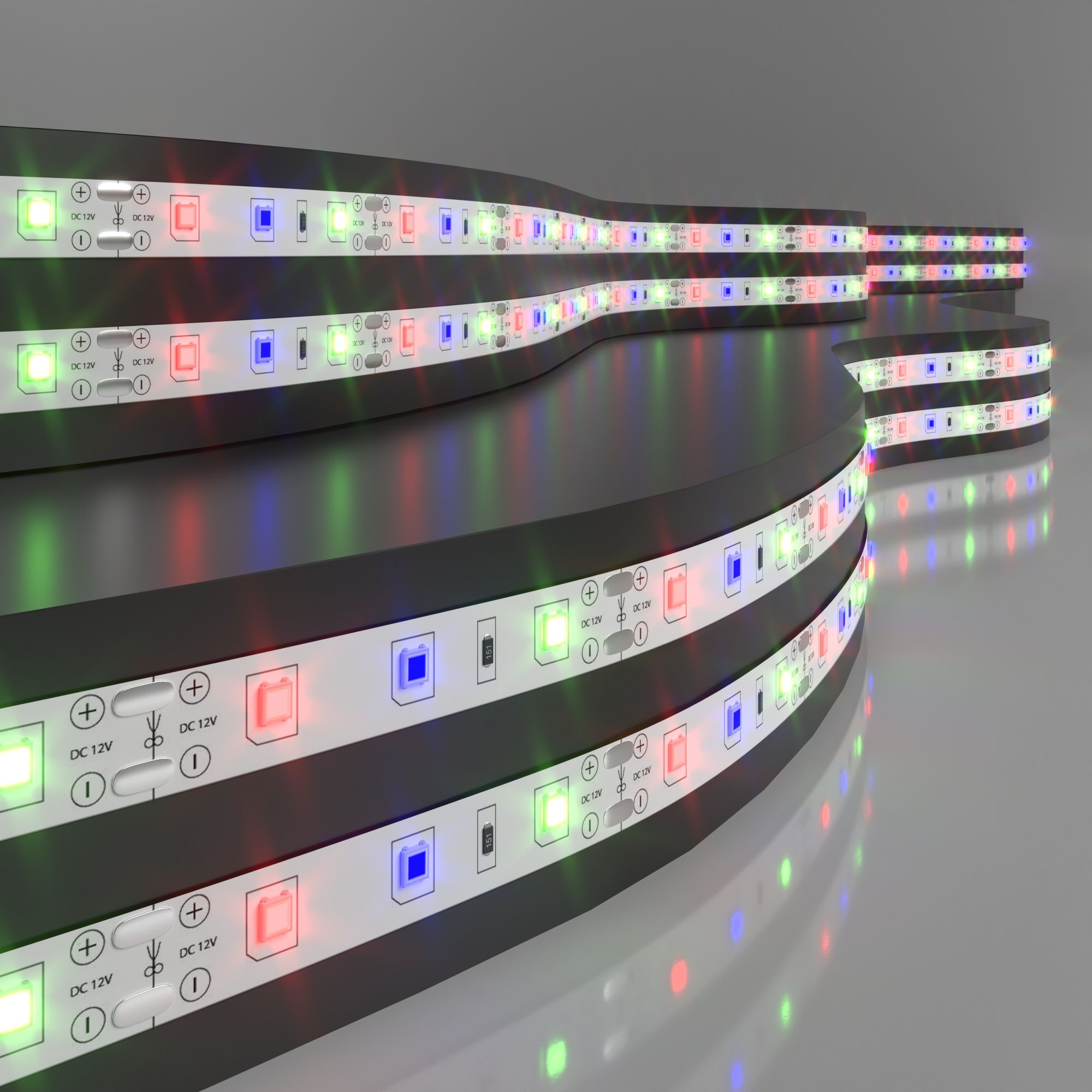 Светодиодная лента Лента светодиодная 12V 4,8W 60Led 2835 IP20 RGB, 5м Elektrostandard