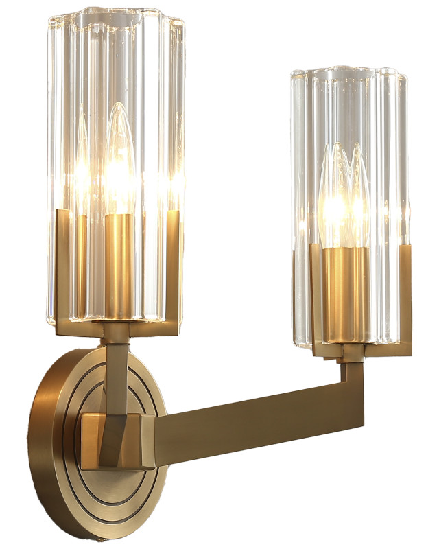 Бра 15*32,5*30 см, 2*E14, 80W, Moderli Brass V11073-2W латунный