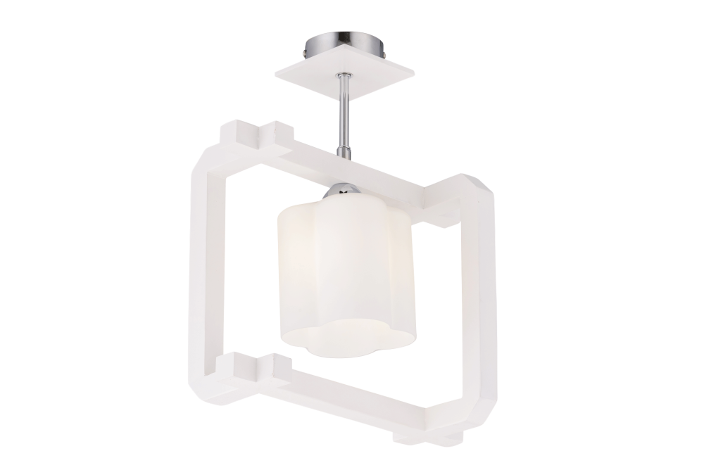 Люстра L310 x W180 x H390, мм, 1*40W, WHITE+CHROME (БЕЛЫЙ+ХРОМ) Sfera Sveta 85588/1C WH+CH
