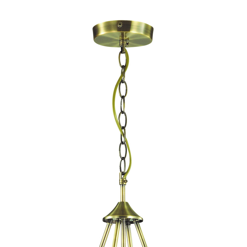 Подвесная люстра Favourite Osten 2925-7P, L510*W475*H530/1590, античной латуни, плафон из прозрачного стекла с эффектом льда