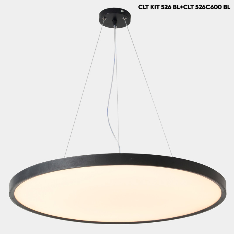 Светильник потолочный 60 см, 50W, 3000-6000K, Crystal Lux CLT 526C600 BL, черный