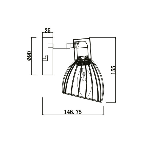 Бра 15*15*16 см, 1*E27 черный Vele Luce Gorgon VL5382W01