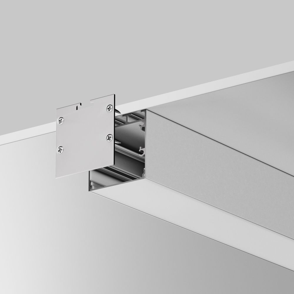 Комплект заглушек (для профиля 35×35) 2 шт., ALM-35-S-EC 642037, *4*4 см, Maytoni Led Strip 642037, Серебро