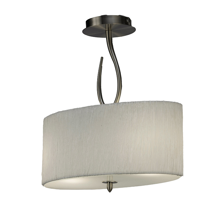 Потолочный светильник 45*25,5*45,2 см Mantra Lua 3710 овальный абажур Белый/Матовый хром