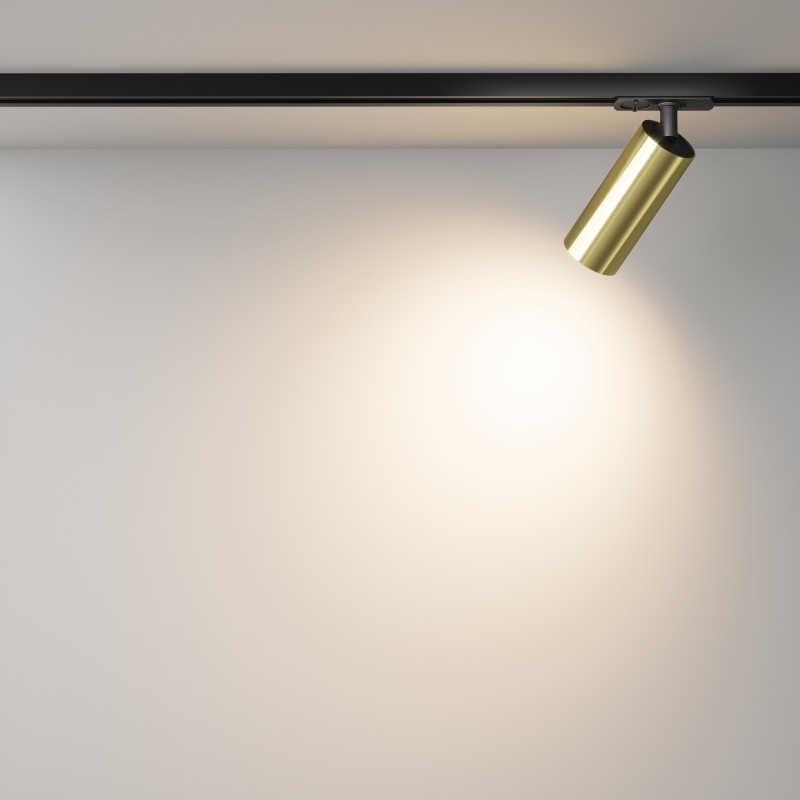 Светильник на шине 5,2*5,2*15,8 см, LED, 12W, 3000К, Maytoni Technical FOCUS LED TR021-1-12W3K-W-BBS латунный