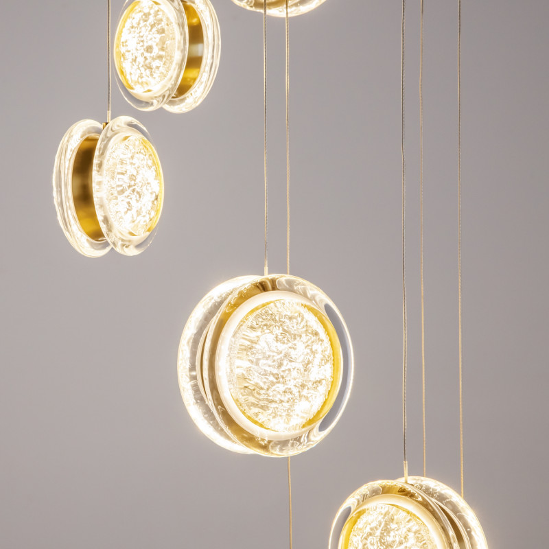 Каскадная люстра 60*60*367 см, LED, 3000К, Maytoni Pharao MOD361PL-L58BS3K латунный