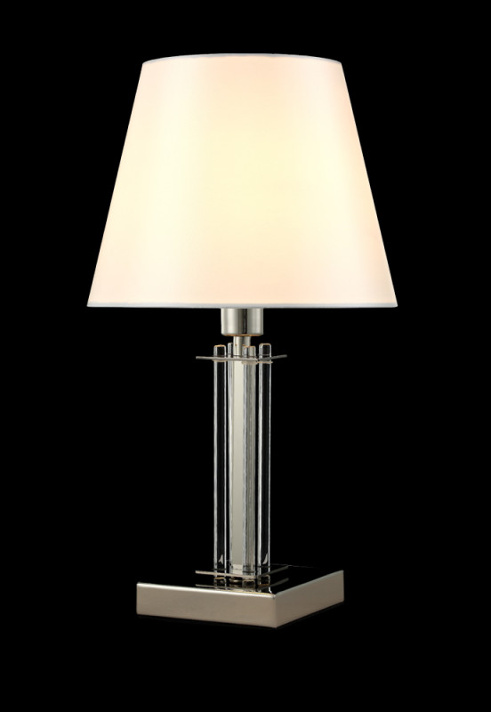Настольная лампа 20 см, Crystal Lux NICOLAS LG1 NICKEL/WHITE никель/прозрачный