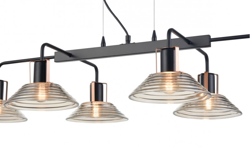 Подвесной светильник 50*105*100 см, 6*E27 черный, медь Vele Luce Intrigo VL5822P06
