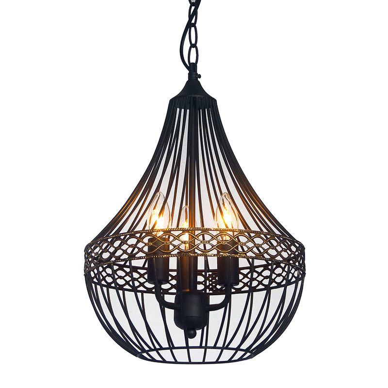 Подвесная люстра Favourite Terra 1800-3P, D315*H435/1250, черный с золотом