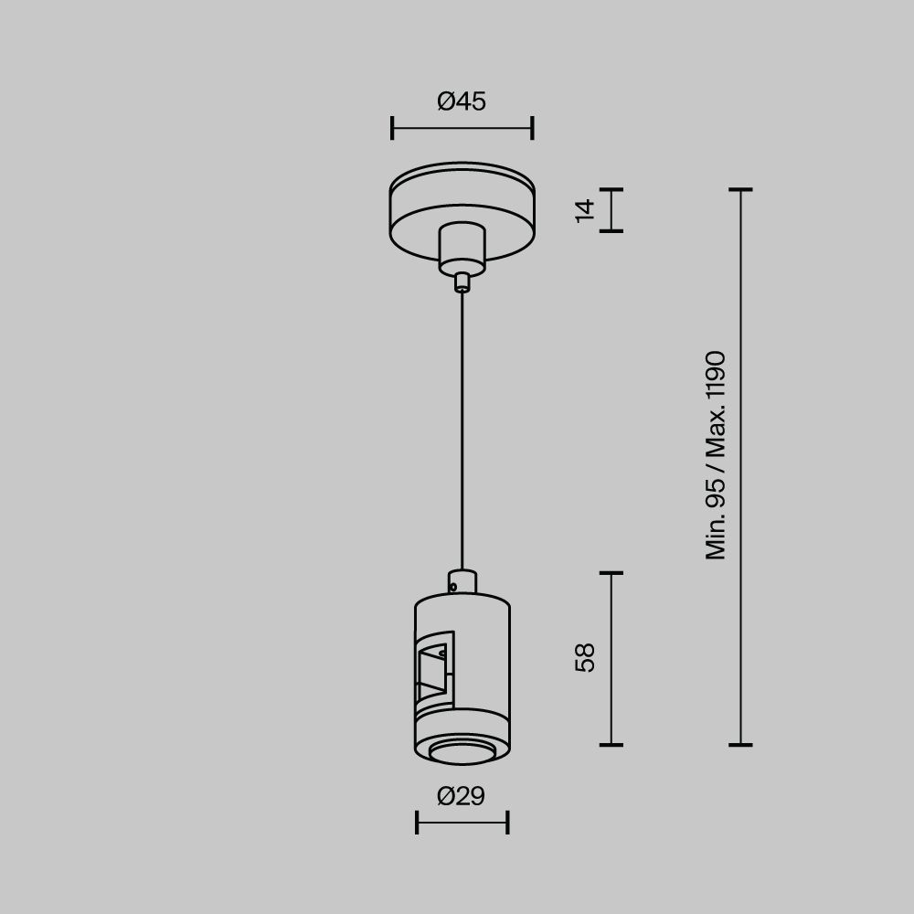 Комплектующие для трековой системы  TRA157SW-S1-PT 4,5*2,9*-110 см, *Maytoni technical Accessories for tracks Flarity TRA157SW-S1-PT, Платина