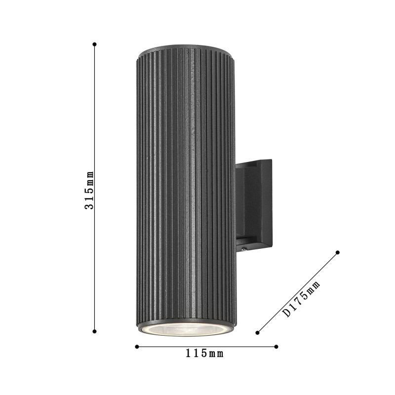 Светильник настенный 17,5*11,5*31,5 см, 80W, Favourite POLA 4514-2W серый