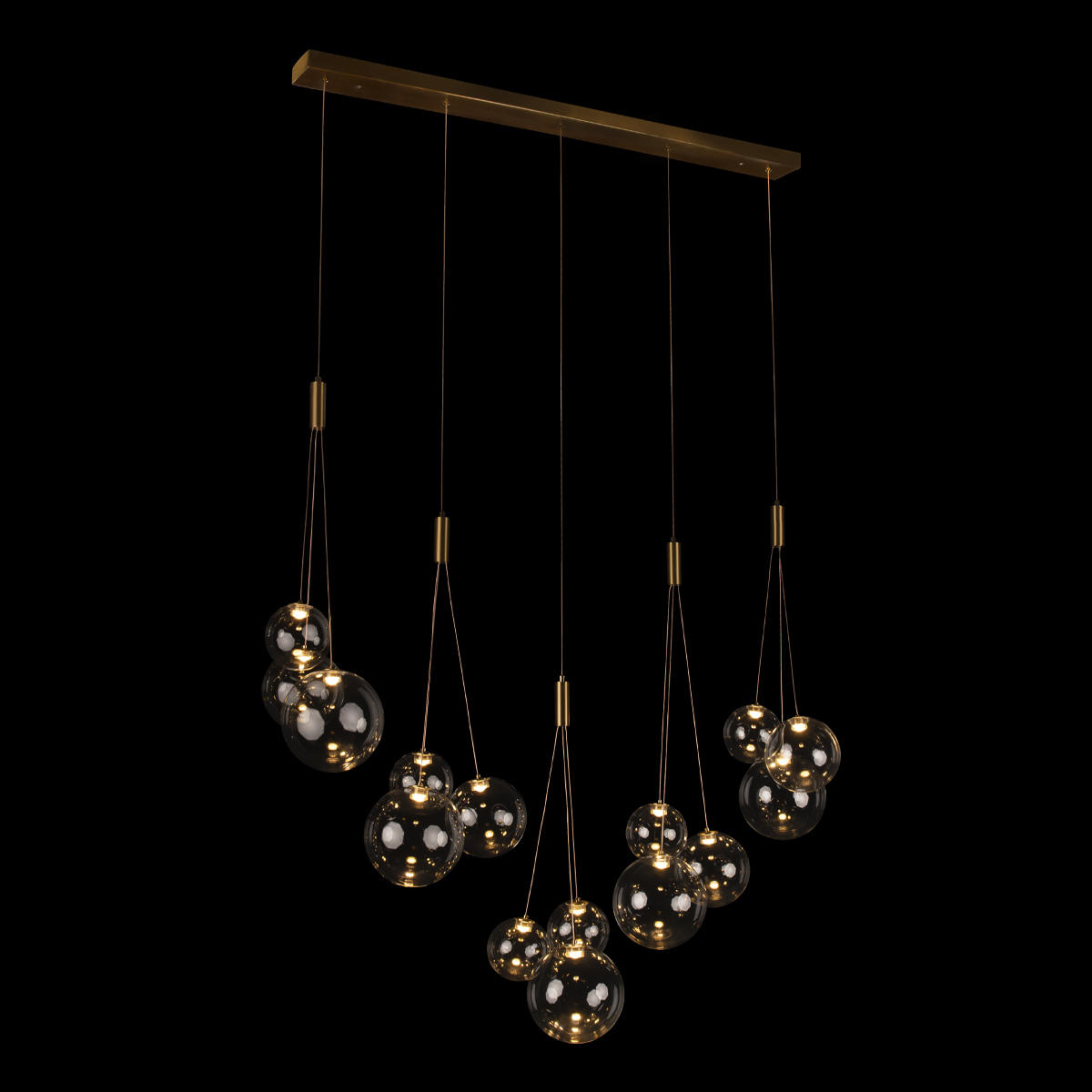 Подвесной светильник 1100*10 см, 15*LED*5W 3000K LOFT IT Pop it 10270/S15 золото