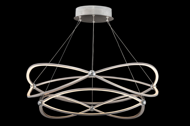 Подвесной светодиодный светильник Maytoni Weave MOD062PL-L103CH3K, 103W LED, 3000K, диаметр 80 см, никель