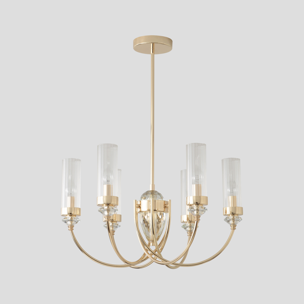 Люстра на штанге 56 см, Crystal Lux SECRET SP6 GOLD, золото