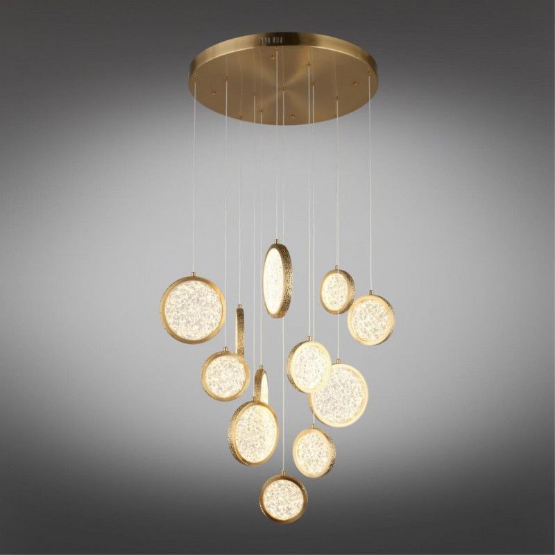 Каскадная люстра 60*50-200 см 102W, 3000K, Aployt Yulali APL.048.03.102, золотой