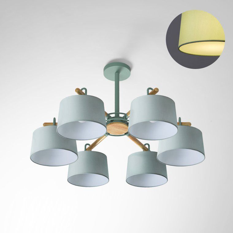 Потолочная люстра EVEN 6 Olive 88*88*65 см, 6*E27*60W, ImperiumLoft EVEN01, Чёрный, Оливковый