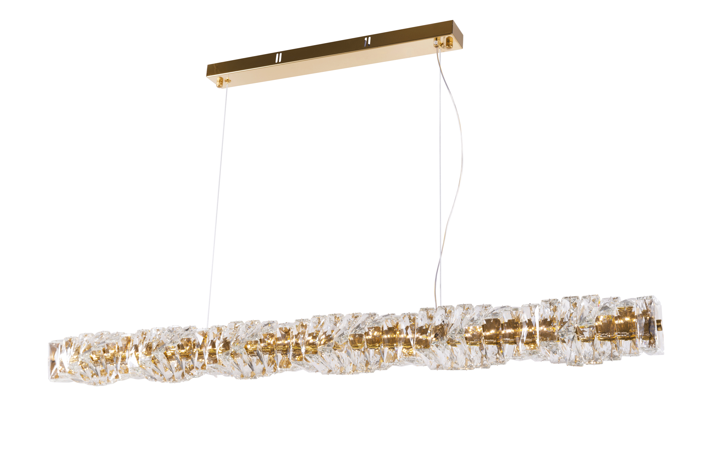 Люстра 1200*120*120, LED, 110W 3000-6500K NewRgy Cristallo 2506E/110W GD, OXD GD+CL