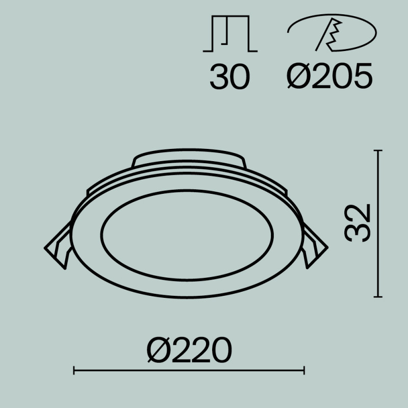 Встраиваемый светильник 22*3,2 см, LED*18W Stockton DL017-6-L18W3-4-6K Maytoni Downlight, Белый