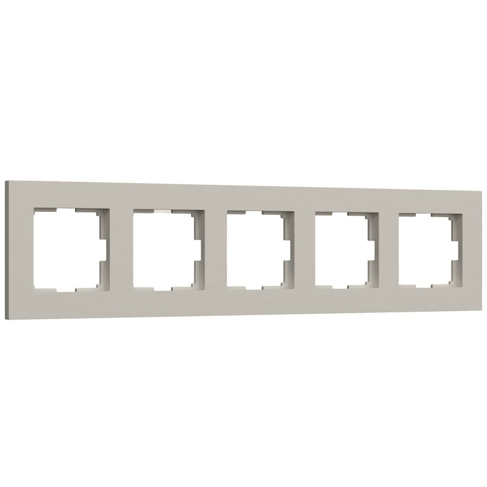 W0052917 Рамка на 5 постов Slab, дымчатый софт Werkel, 4690389218477