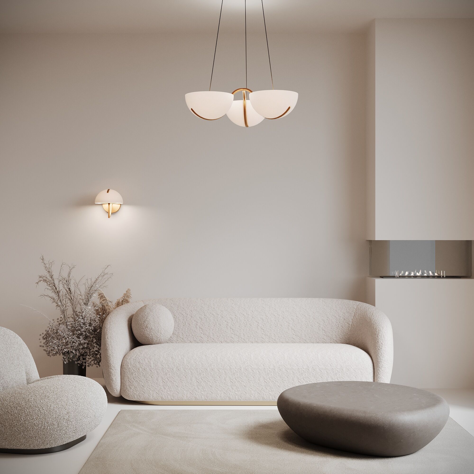 Подвесной светильник 58*58*150 см, LED*40W, 4000K, Eurosvet Emisfero 50083/3 LED, золото, a069300