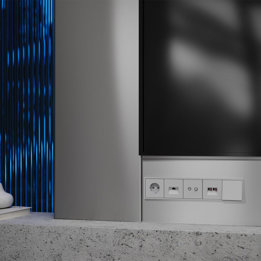 Накладка для розетки с заземлением, S70, серый Voltum VLS000616