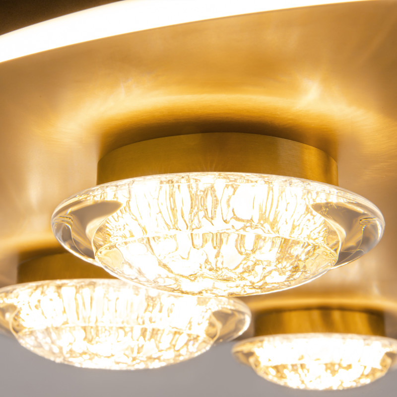 Накладная люстра 60*60*10,2 см, LED, 3000К, Maytoni Pharao MOD361CL-L58BS3K латунный