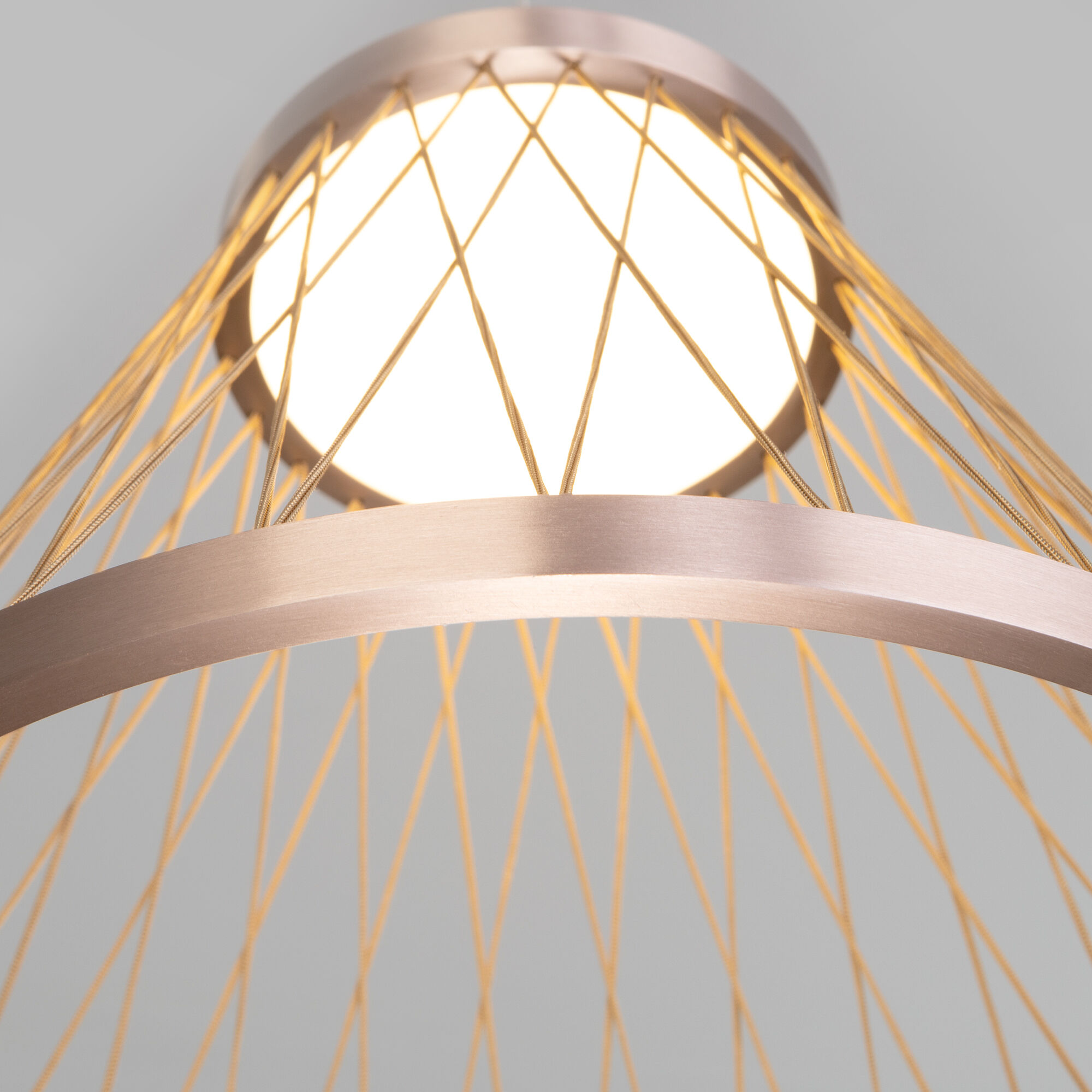 Подвесной светильник 40*40*50-165 см, LED*18W, 3000K, Eurosvet Cesta 40016/1 LED, коричневый, a069283