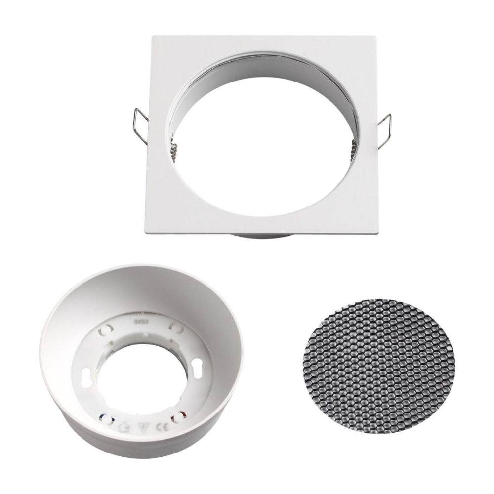 Светильник встраиваемый 12*12*3 см, вр 10,5 см, 1*GX53*12W, Novotech Gemini 371005, белый