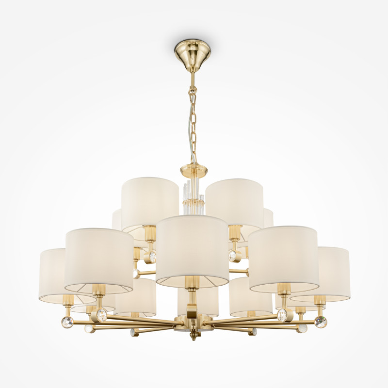 Подвесная люстра Maytoni Alloro MOD088PL-15BS, диаметр 90 см, латунь