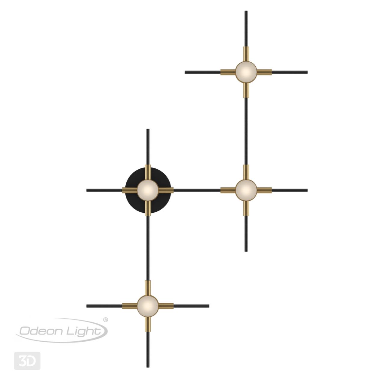 Бра 39*60 см, 14W, 4000K Odeon Light Costella 3906/14WL, черный-золото
