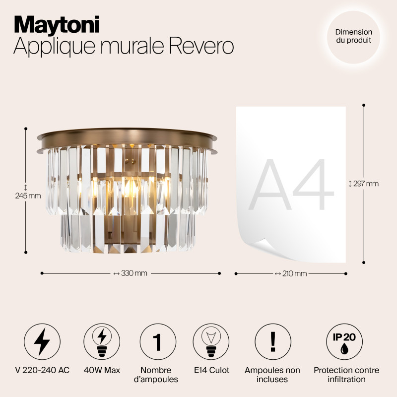 Бра Maytoni Revero MOD085WL-01BS, латунь