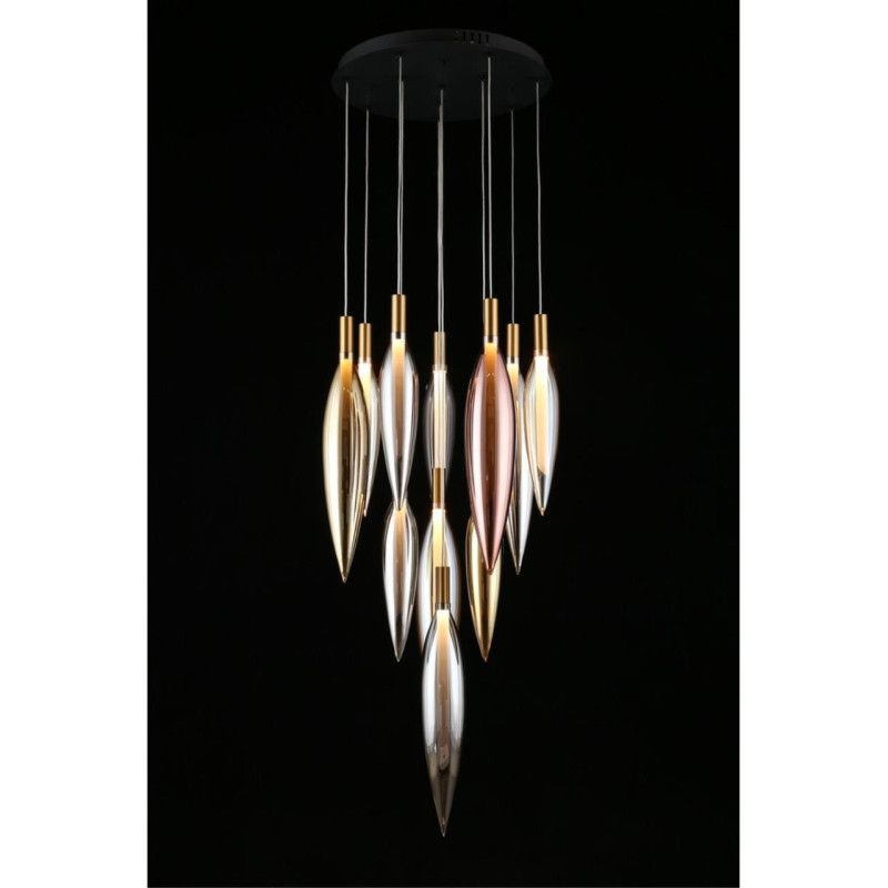 Каскадная люстра 50*100-250 см 47W, 3000K, Aployt Emilin APL.854.06.47, черный