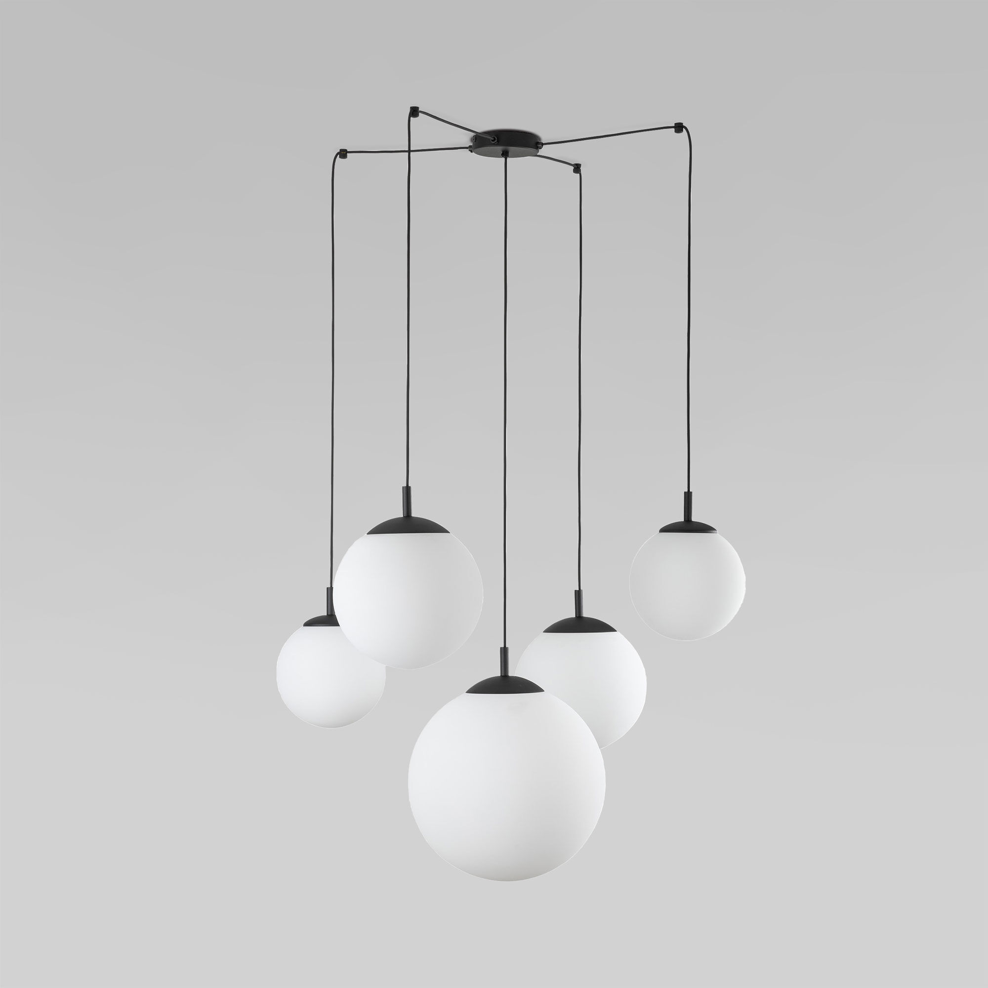 Подвесной светильник 80*80*220 см, 5*E27, W,  TK Lighting Esme 4791, черный