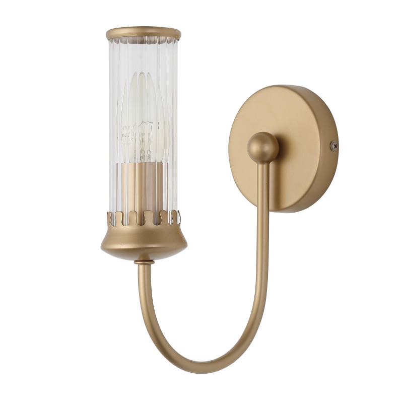 Бра Favourite Mollis 2692-1W, D190*W100*H260, окрашенного золота, плафоны из прозрачного стекла с рифленым узором