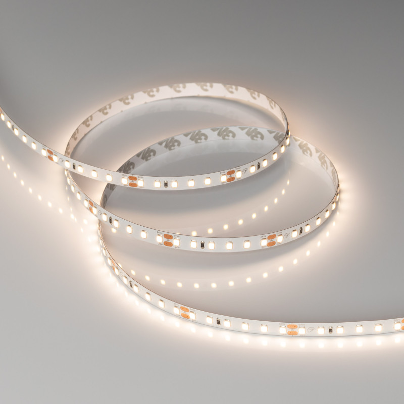 Лента RT-A120-8mm 24V Warm3500 CRI98 (14.4 W/m, IP20, 2835, 5m) (Arlight, Открытый) 028573(2). Цена указана за 5 метров. Продается кратно 5 метрам.