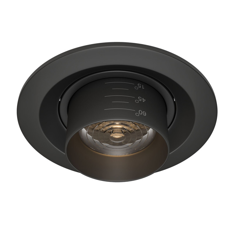 Встраиваемый светильник 9 см, 7W, 3000К, Maytoni Elem DL052-L7B3K, черный