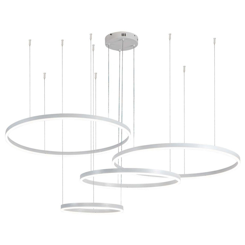 Подвесной светильник 1780*800*140/1240 мм, 4*LED 218W 3000-5700K белый Indigo Galass V000033L, 14001/4P White