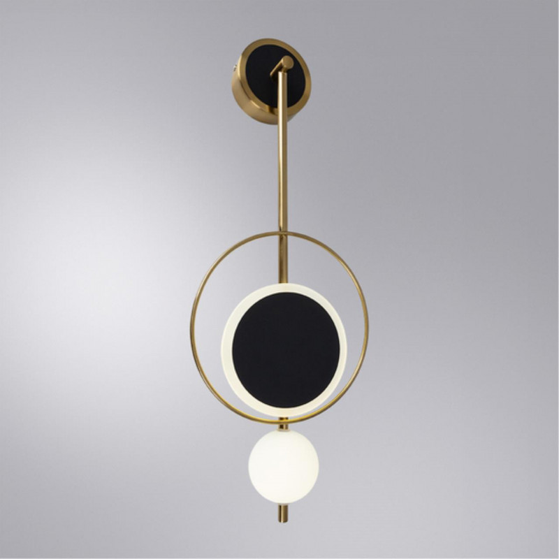 Бра 58 см, 7W, 4000K, Arte Lamp Polaris A2604AP-7BK, черный-золото