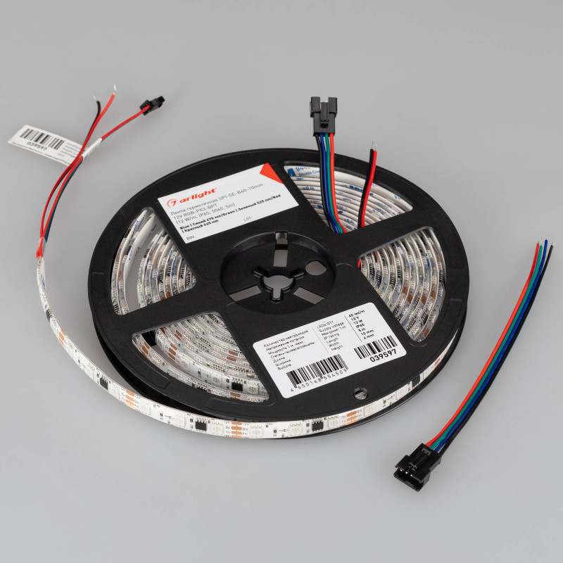 Лента герметичная SPI-SE-B60-10mm 12V RGB-PX3-BPT (12 W/m, IP65, 5060, 5m) (Arlight, бегущий огонь) 039597. Цена указана за 5 метров. Продается кратно 5 метрам.