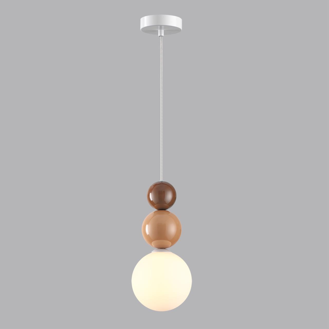 Подвесной светильник 12*120 см, 1*G9 Lumion BONBONES 6558/1 белый, коричневый, кремовый