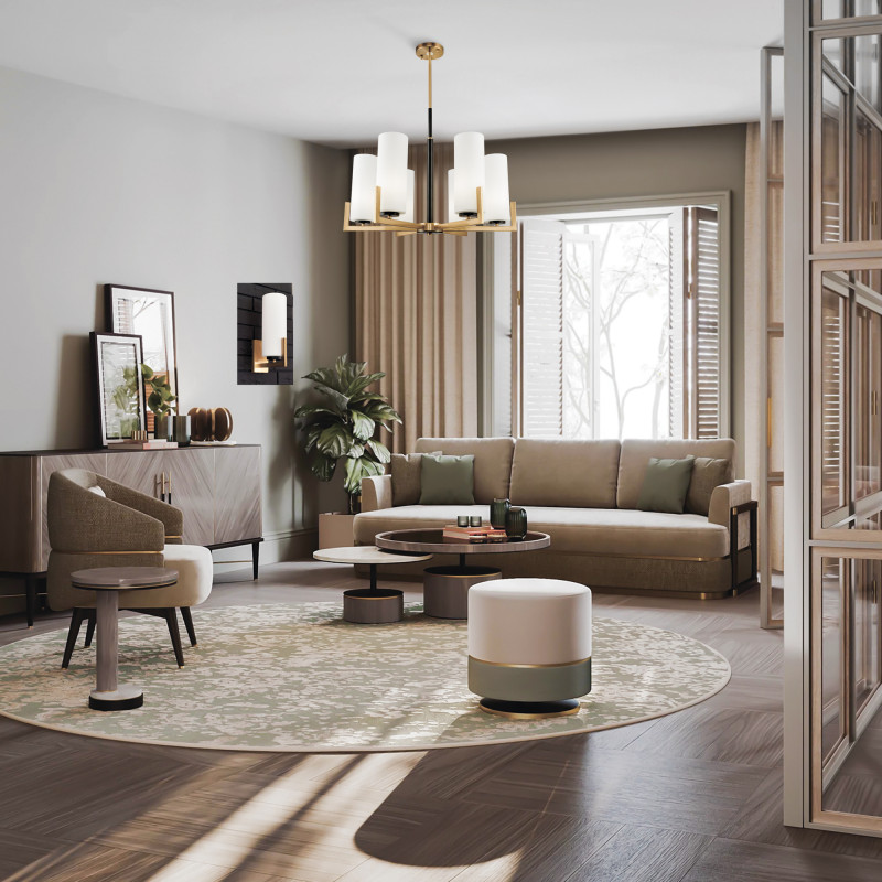 Люстра на штанге Maytoni Fortano MOD089PL-06BS, диаметр 67 см, латунь