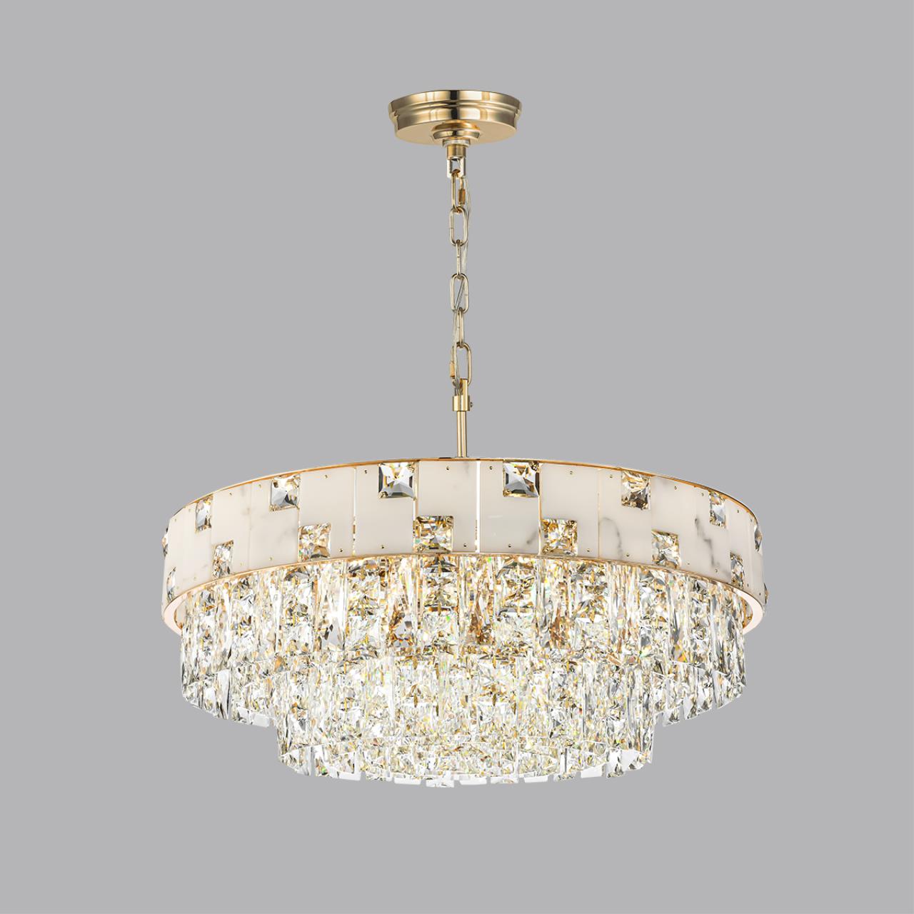 Люстра 60*60*150 см, E14 12*12*40W,  К, Odeon Light Chessi 5076/12, золото/прозрачный/белый