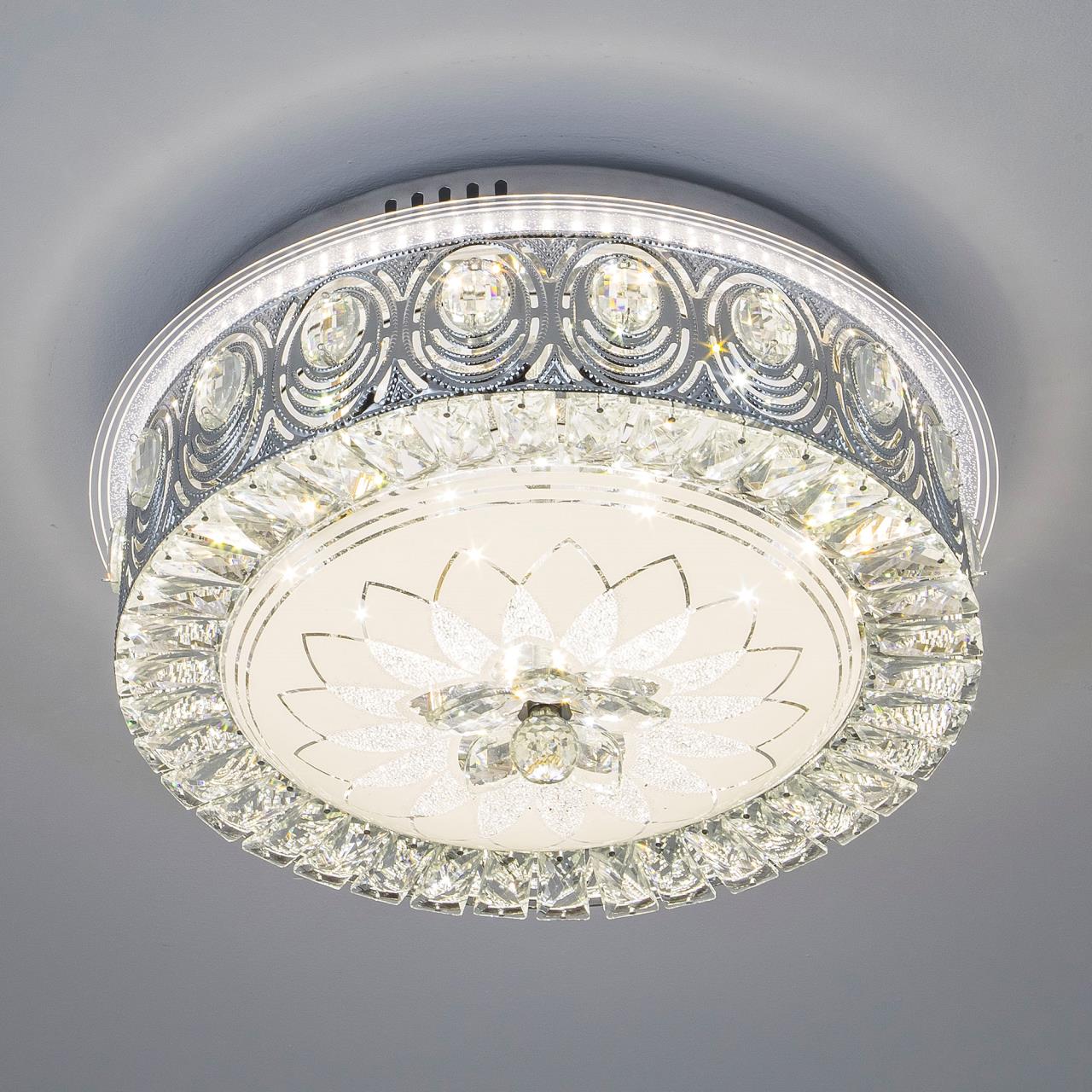 Светильник 40*40*16 см, LED 46W, 3000 / 6000K, Хром LED4U 1169-400 CR