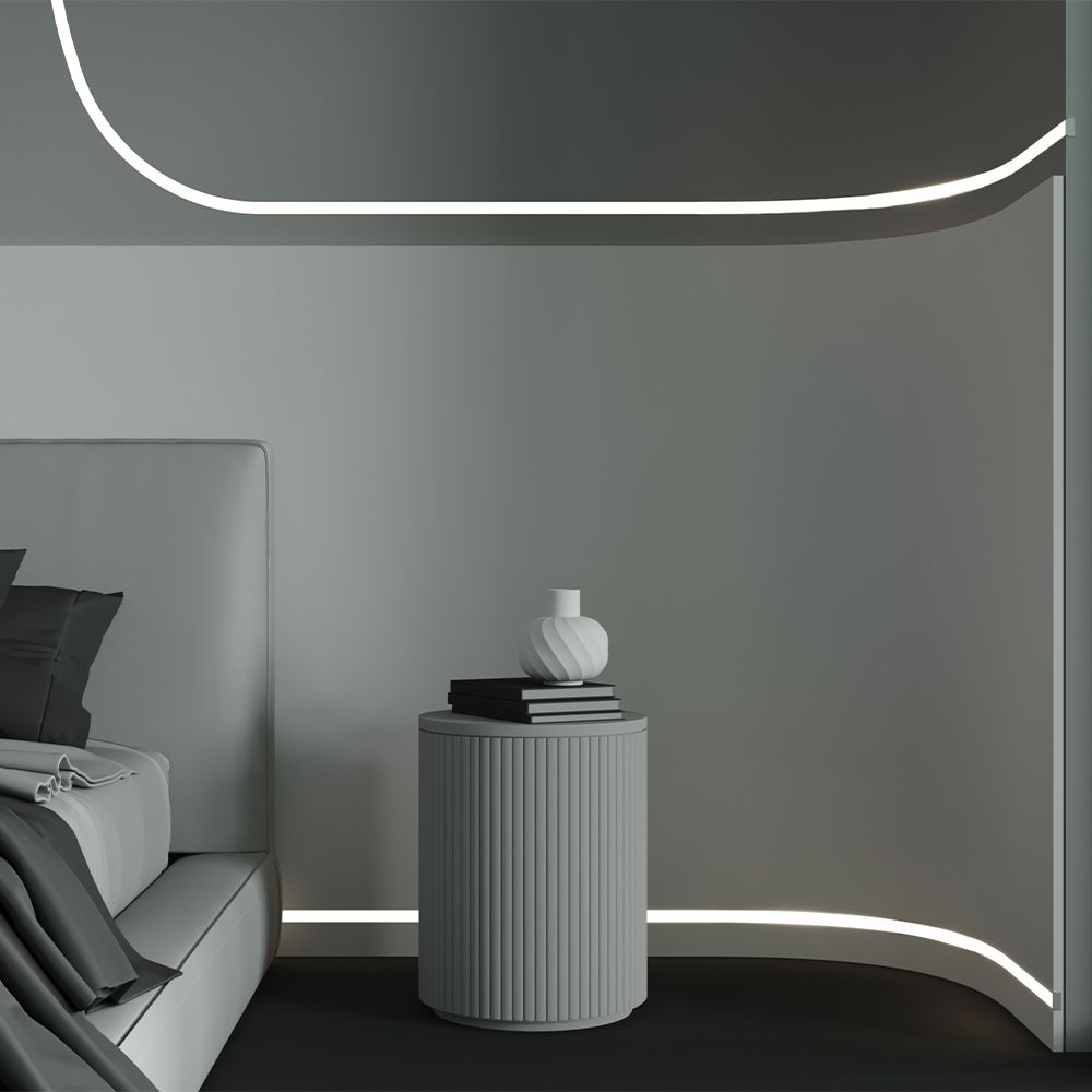 Алюминиевый профиль встраиваемый с вертикальным изгибом Maytoni Led Strip Встраиваемый со скрытым фланцем профиль Серебро 636005