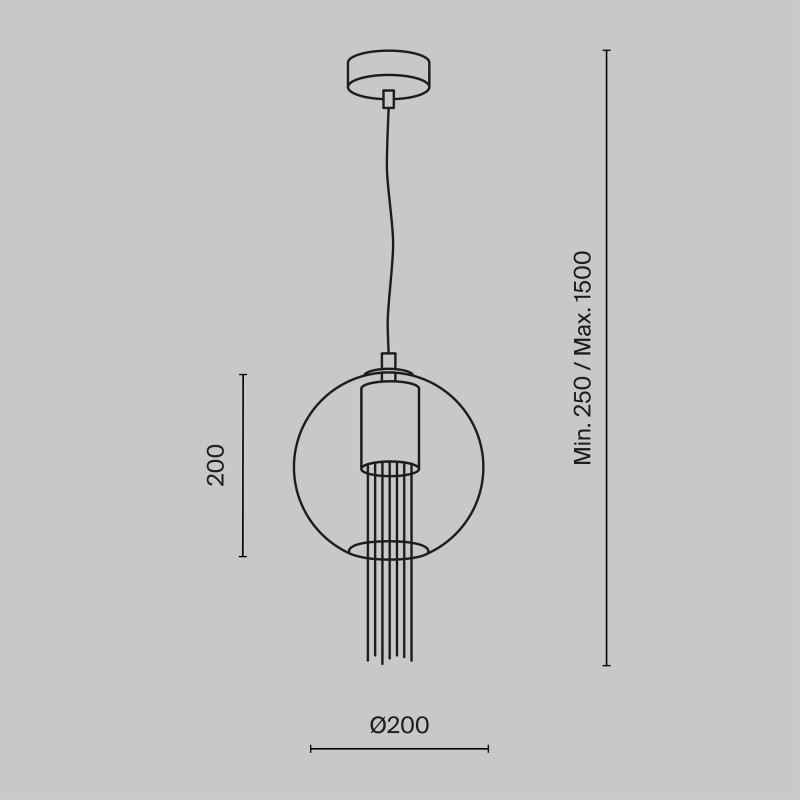 Светильник 20 см, Maytoni Flusso P095PL-01BZ, бронза