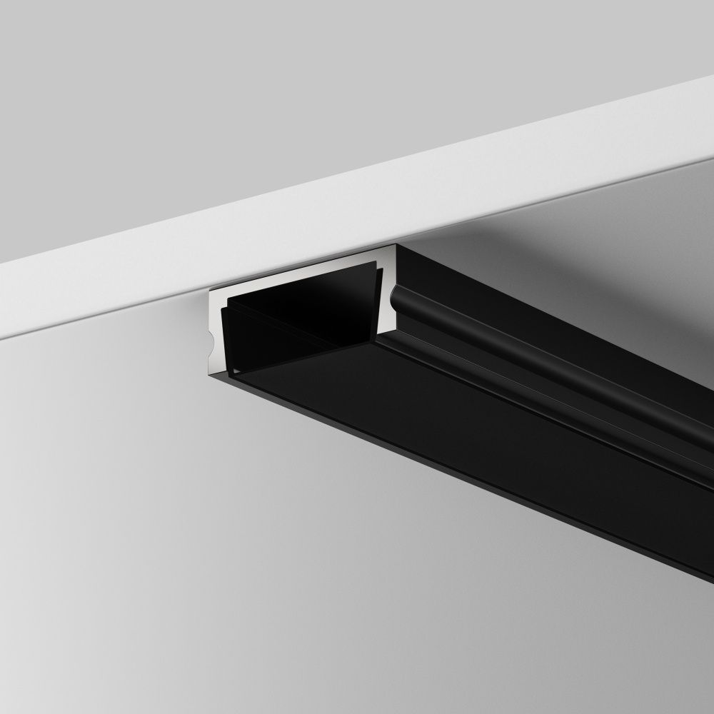Рассеиватель для профиля 15×06 (Чёрный, 2 м), ALM-001-B-DF-2M 642021, 200*1*0 см, Maytoni Led Strip 642021, Черный