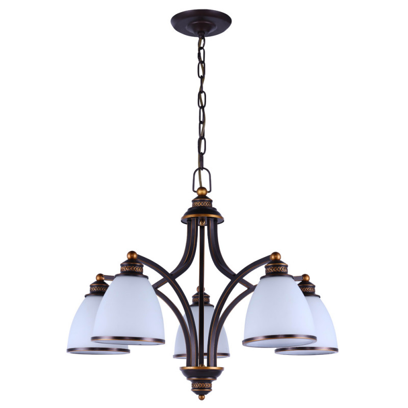 Подвесная люстра Arte Lamp Bonito A9518LM-5BA, диаметр  68 см, коричневый