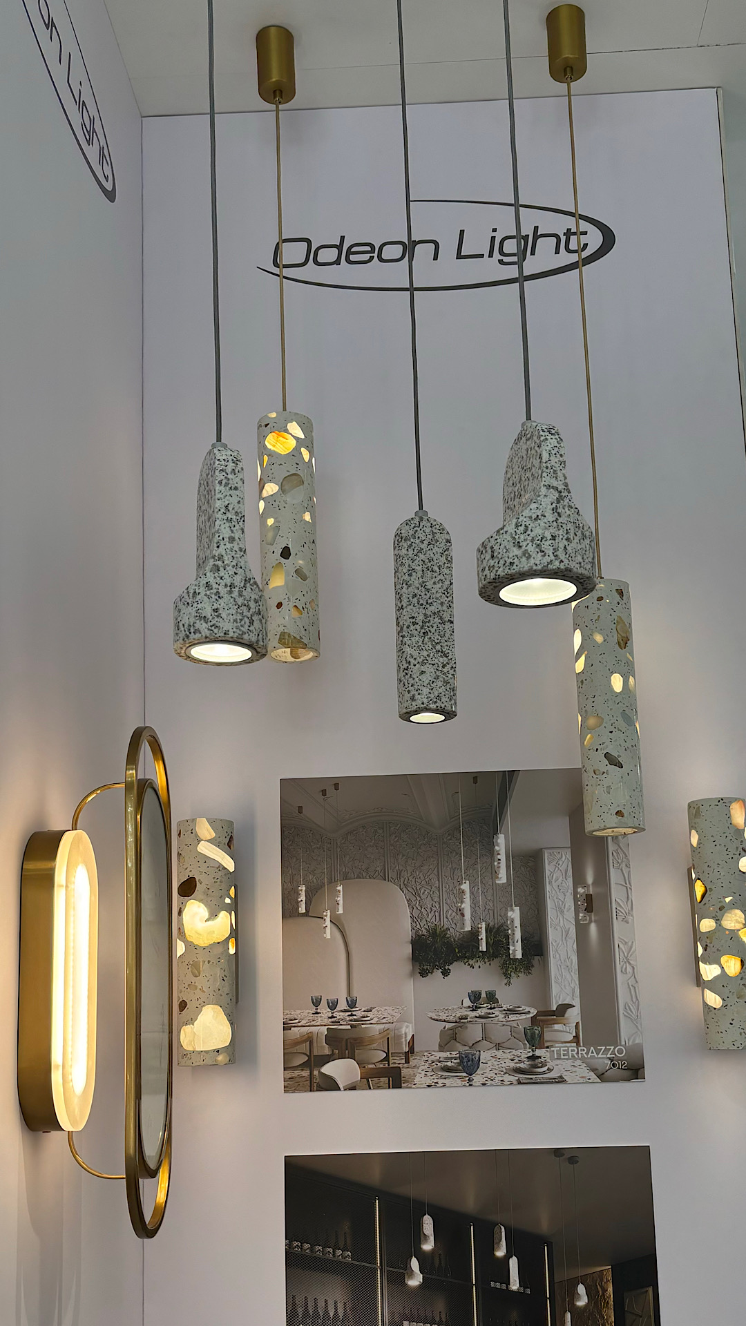 Подвесной светильник 7 см, 6W, 3000K, ODEON LIGHT TERRAZZO 7012/6L, латунь